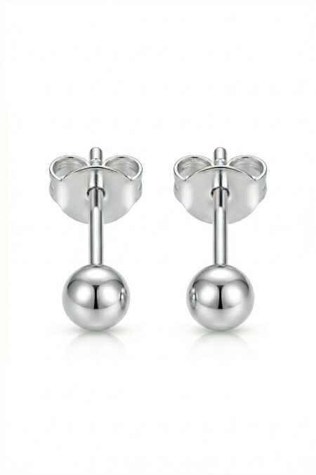 Silberne Kugel-Ohrringe 3mm