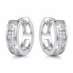 Silberne Creolen mit Zirkonia, Kreolen