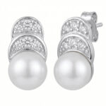 Silberohrstecker mit Zirkonia und Perle