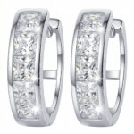 Silberne Creolen mit Zirkonia, Ringe