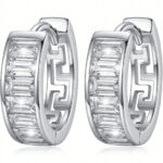 Silberne Creolen mit Zirkonia, Kreolen