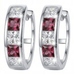 Silberne Creolen mit Zirkonia, Ringe