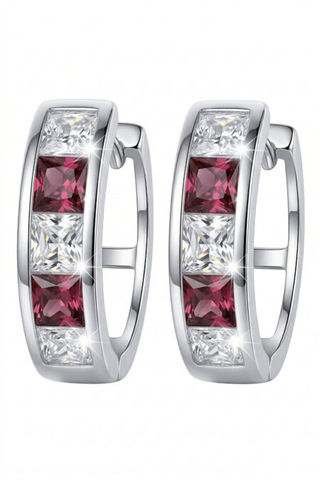 Silberne Creolen mit Zirkonia, Ringe