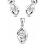 Srebrny komplet z cyrkonią