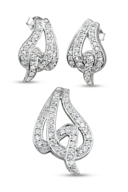 Srebrny komplet z cyrkoniami