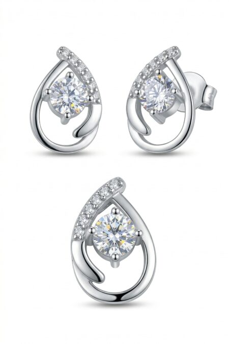 Silbernes Set mit Zirkonia