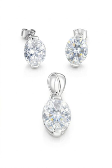 Silbernes Set mit Zirkonia