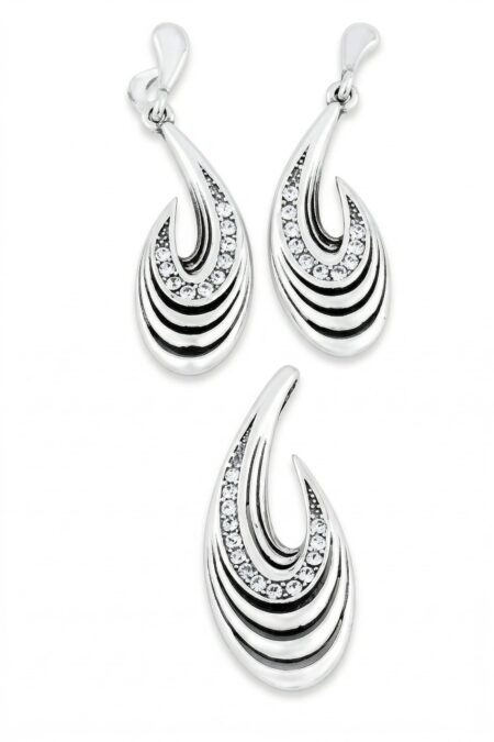 Oxidiertes Silber-Set mit Zirkonia