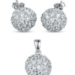 Silbernes Set mit Zirkonia