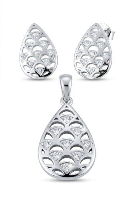 Silbernes Set mit Zirkonia