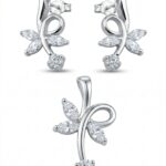 Silbernes Set mit Zirkonia