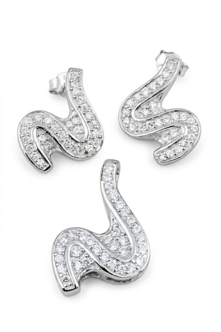 Srebrny komplet z cyrkoniami