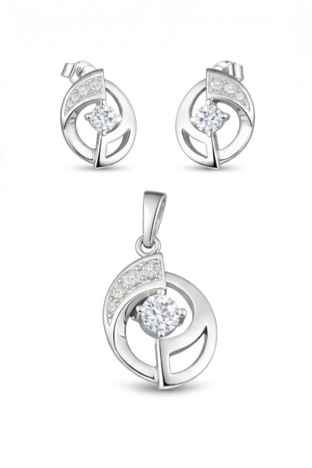 Silbernes Set mit Zirkonia