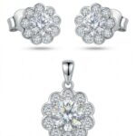 Silbernes Set mit Zirkonia