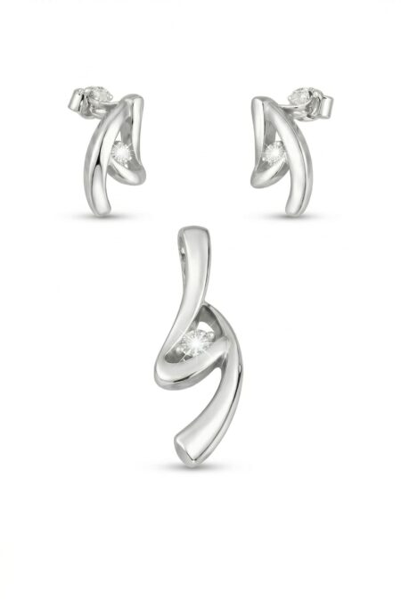Silbernes Set mit Zirkonia