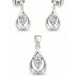 Silbernes Set mit Zirkonia