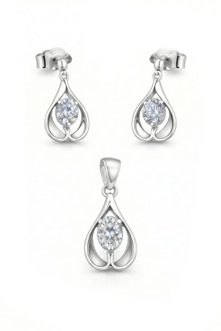 Silbernes Set mit Zirkonia