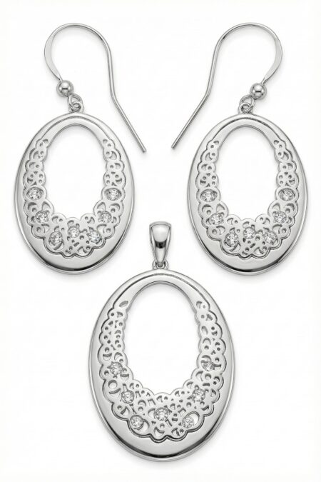 Elegantes Silber-Set mit Zirkonia
