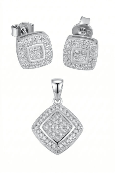 Silbernes Set mit Zirkonia
