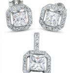 Srebrny komplet z cyrkoniami