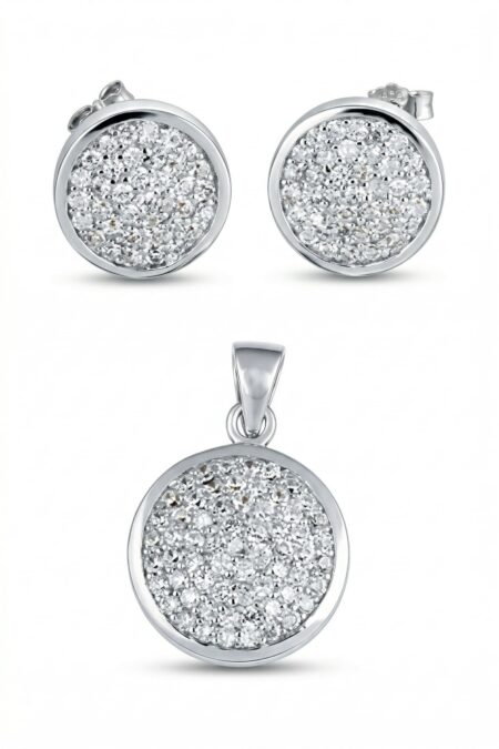 Silbernes Set mit Zirkonia