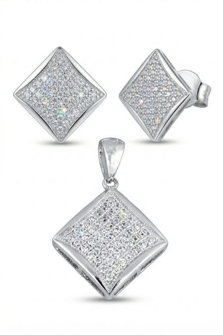 Silbernes Set mit Zirkonia