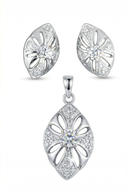 Silbernes Set mit Zirkonia