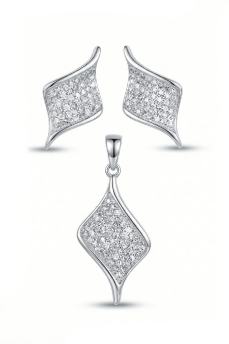 Silbernes Set mit Zirkonia