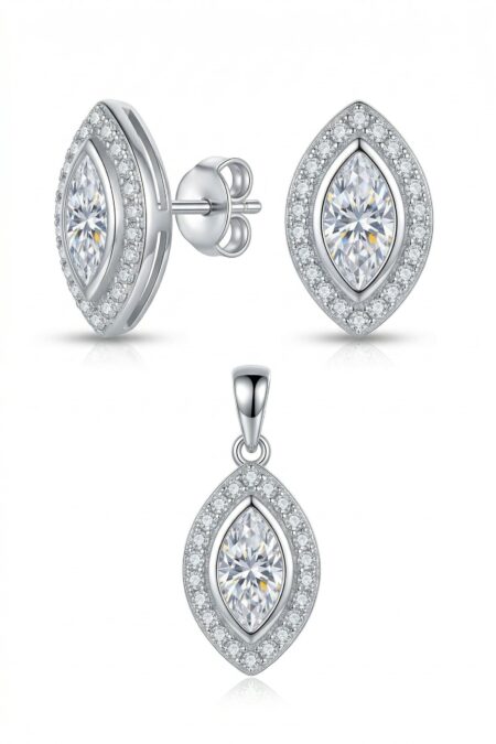 Silbernes Set mit Zirkonia