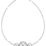 Silberne Halskette mit Perlen