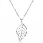Silberne Halskette Blatt