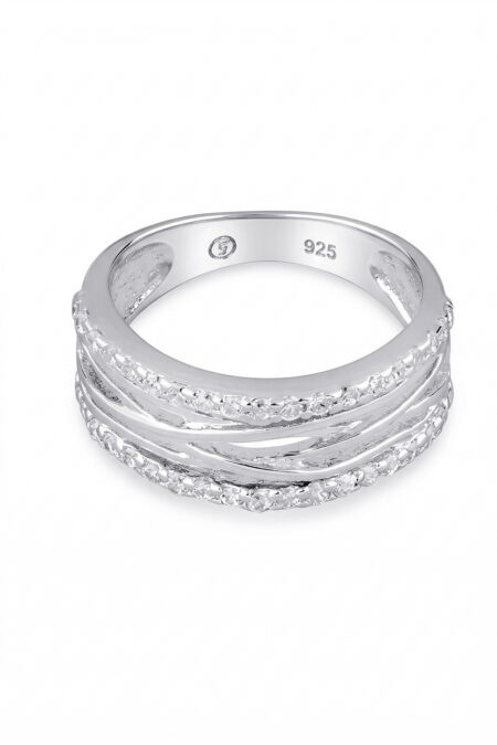 Silberring mit Zirkoniasteinen