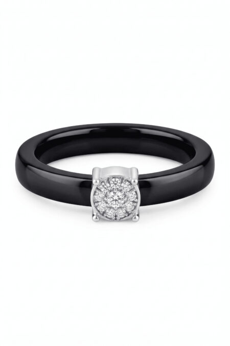 Silberring Keramik mit Zirkonia