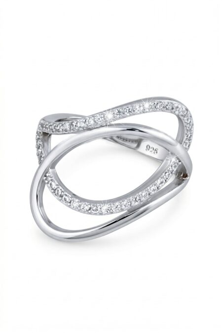 Silberring mit Zirkoniasteinen