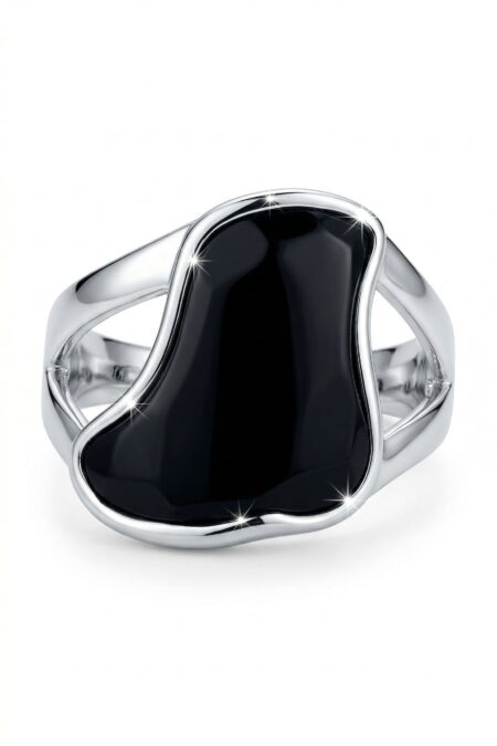 Silberner Ring mit Onyx
