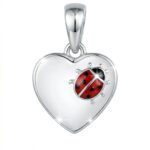Silberner Herz-Anhänger mit Marienkäfer