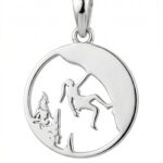 Silberanhänger Klettern, Alpinistin, Berge