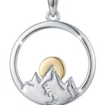 Silberner Anhänger Berge, Sonnenuntergang