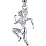 Silberner Anhänger Läuferin, Jogging, Sport