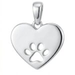Silberner Anhänger Pfote im Herzen