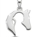 Silberanhänger Mädchen und Pferd
