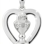 Silberner Herzanhänger Erste Heilige Kommunion